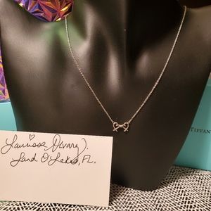 SOLD:Tiffany&Co Double Loving Heart with Diamond Necklace